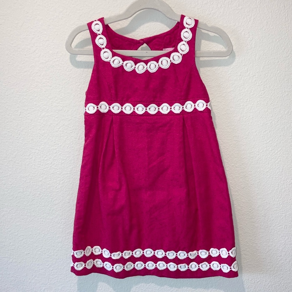 Lilly Pulitzer Mini Adelson Dress in Azalea Pink Lilly Lace Mini Jacquard Print